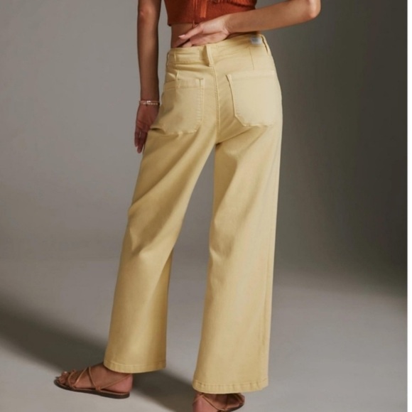 Paige Carly Wide Leg Tie Waist Ankle Length Jeans 31 Vintage Vanilla Sugar NEW - Picture 2 of 7